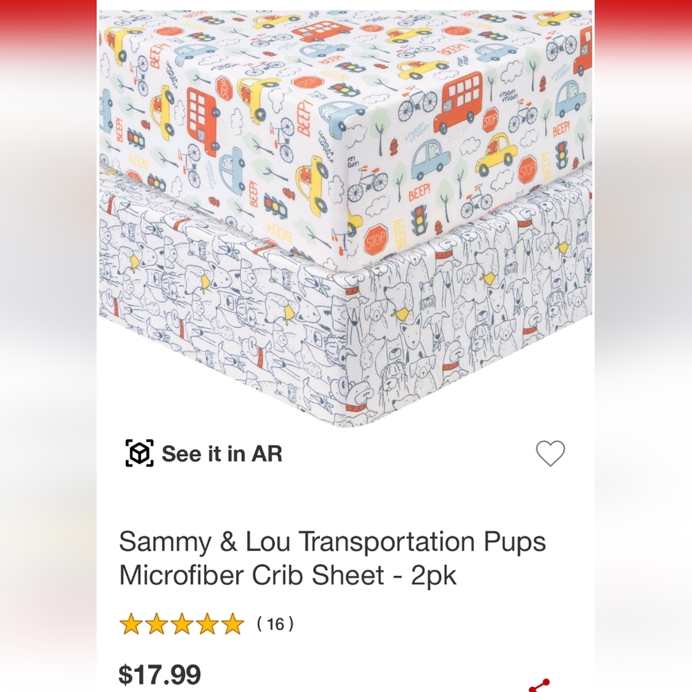 Sammy & Lou - Two fitted crib sheets NIB
